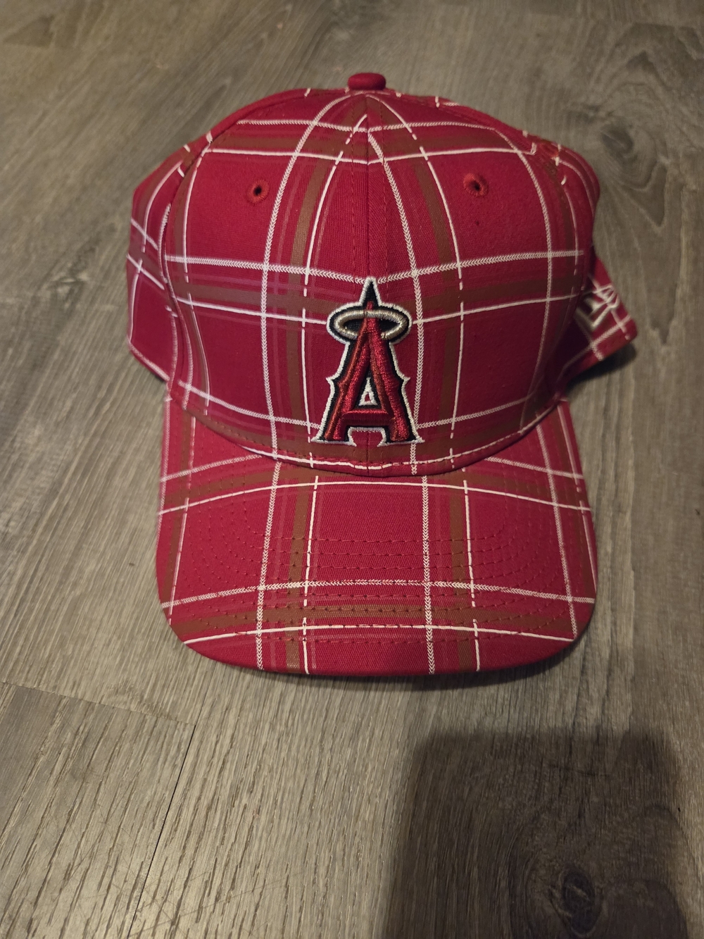 New Era Los Angeles Angels Red Plaid Baseball Cap